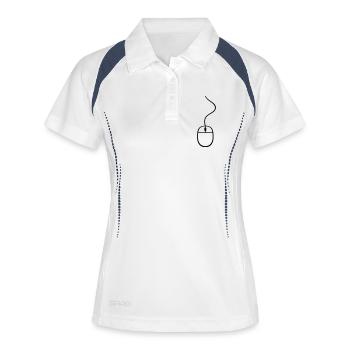 câble d'ordinateur souris clic de commande pc ordi - Polo respirant Femme - blanc/marine - Devant
