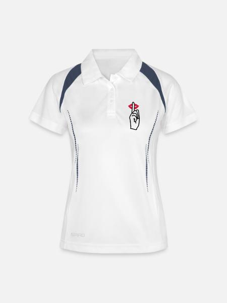 Bouche chut - Polo respirant Femme - blanc/marine