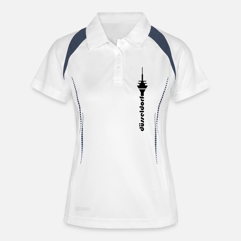 TV tower Dusseldorf font - Women's Polo breathable - white/navy