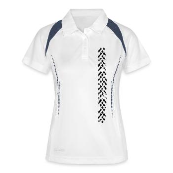 motocross pneu marque - Polo respirant Femme - blanc/marine - Devant