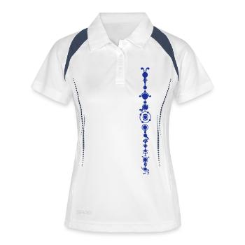 Crop circle - multidimensional human development - Women's Polo breathable - white/navy - Front