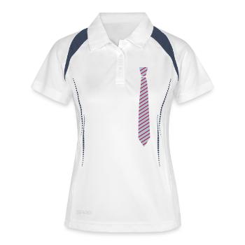 cravate 2 - Polo respirant Femme - blanc/marine - Devant