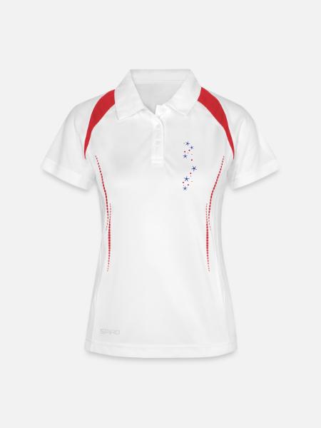 Glitter stars - Women's Polo breathable - white/navy