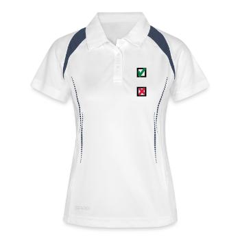 Kreuz - Frauen Polo atmungsaktiv - Weiß/Navy - Vorne