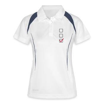 Checkliste - Frauen Polo atmungsaktiv - Weiß/Navy - Vorne