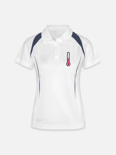 thermometer - temperature - Women's Polo breathable - white/navy