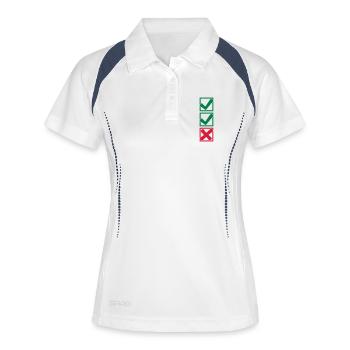 2 crochets et 1 X x - Polo respirant Femme - blanc/marine - Devant