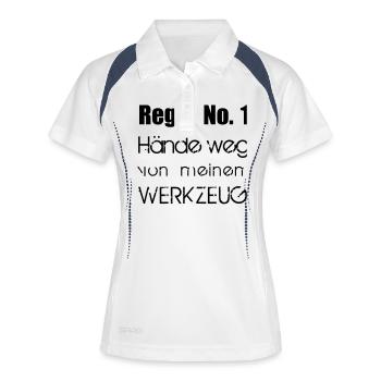 werkzeug - Frauen Polo atmungsaktiv - Weiß/Navy - Vorne