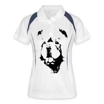 chow chow - Polo respirant Femme - blanc/marine - Devant