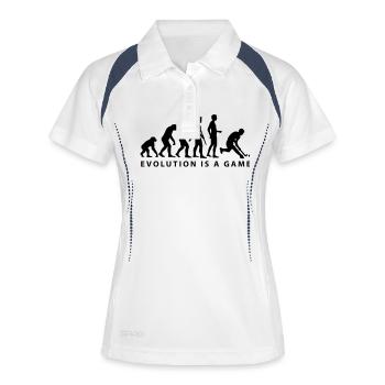 evolution_herren_hockey_b_1c - Polo respirant Femme - blanc/marine - Devant