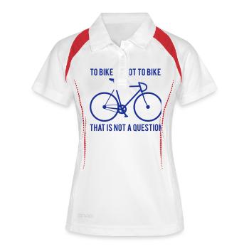 To bike or not to bike : that is not a question - Polo respirant Femme - blanc/marine - Devant