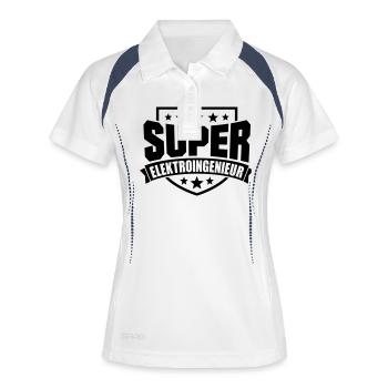 Super Elektroingenieur - Frauen Polo atmungsaktiv - Weiß/Navy - Vorne