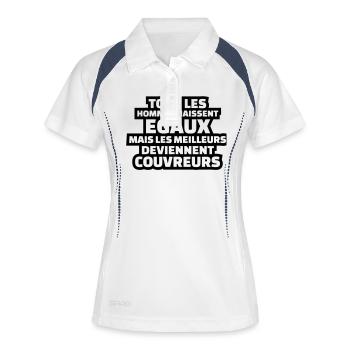 les meilleurs deviennent couvreurs - Polo respirant Femme - blanc/marine - Devant