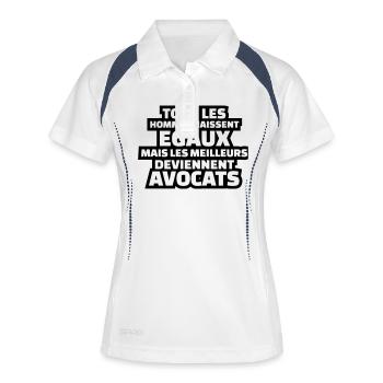 les meilleurs deviennent avocats - Polo respirant Femme - blanc/marine - Devant