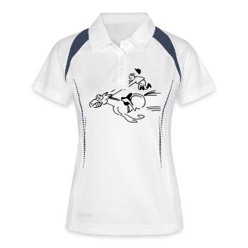 Saupferd - Frauen Polo atmungsaktiv - Weiß/Navy - Vorne