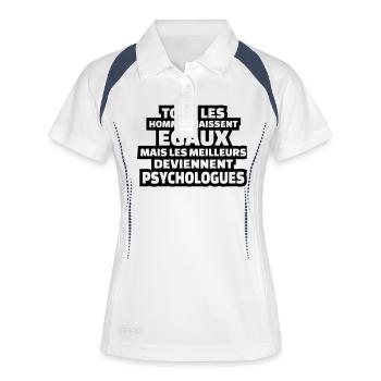 les meilleurs deviennent psychologues - Polo respirant Femme - blanc/marine - Devant