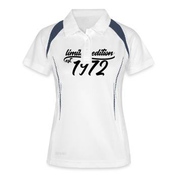 Limited Edition est 1972 - Frauen Polo atmungsaktiv - Weiß/Navy - Vorne