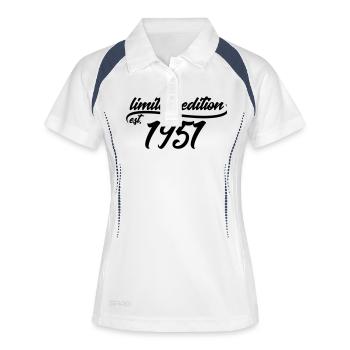 Limited Edition est 1951 - Frauen Polo atmungsaktiv - Weiß/Navy - Vorne