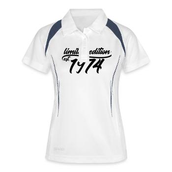 Limited Edition est 1974 - Frauen Polo atmungsaktiv - Weiß/Navy - Vorne