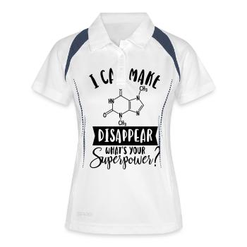 I can make Chocolate disappear - your Superpower? - Women's Polo breathable - white/navy - Front