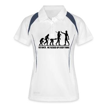 goback - Polo respirant Femme - blanc/marine - Devant