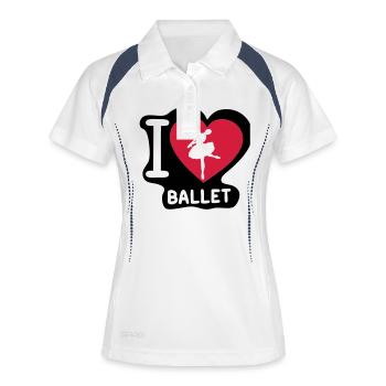 love heart heart ballet dancer Dancer1 - Women's Polo breathable - white/navy - Front
