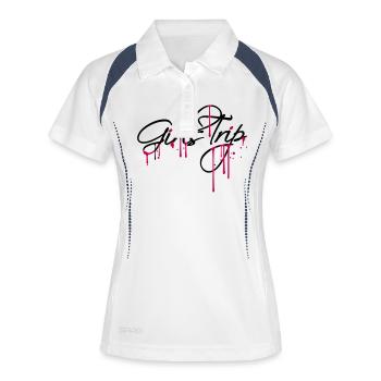 spray drops graffiti girls trip holiday fun rei - Women's Polo breathable - white/navy - Front