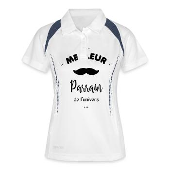 Meilleur parrain - Polo respirant Femme - blanc/marine - Devant