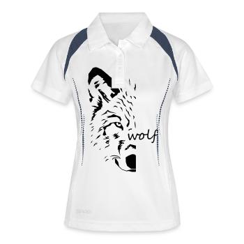 loup - Polo respirant Femme - blanc/marine - Devant