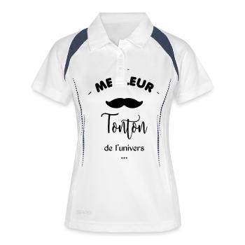 Meilleur tonton - Polo respirant Femme - blanc/marine - Devant