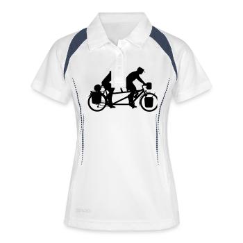 Tandem Paar - Danny A. Lettkemann - Frauen Polo atmungsaktiv - Weiß/Navy - Vorne