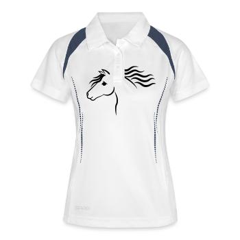 Horse Design - Polo respirant Femme - blanc/marine - Devant