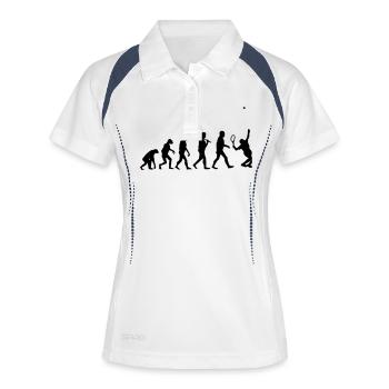 evolution Tennis - Frauen Polo atmungsaktiv - Weiß/Navy - Vorne