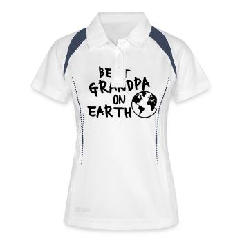 Best grandpa on earth - Frauen Polo atmungsaktiv - Weiß/Navy - Vorne
