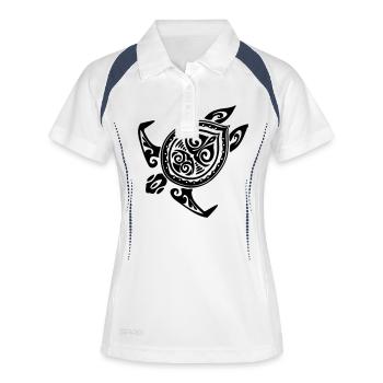Schildkröte - Frauen Polo atmungsaktiv - Weiß/Navy - Vorne