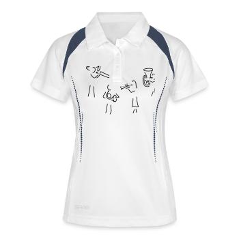 blechbläser-ensemble - Frauen Polo atmungsaktiv - Weiß/Navy - Vorne