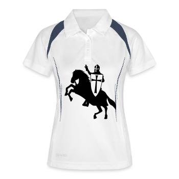 cavalier_templier_2 - Polo respirant Femme - blanc/marine - Devant
