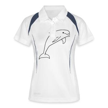 Dolphin jumping cute cute - Women's Polo breathable - white/navy - Front