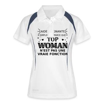 aide soignante top woman - Polo respirant Femme - blanc/marine - Devant