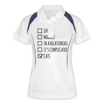 Single Married... Cats - Women's Polo breathable - white/navy - Front