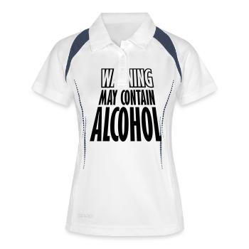 May Contain Alcohol Warning - Frauen Polo atmungsaktiv - Weiß/Navy - Vorne