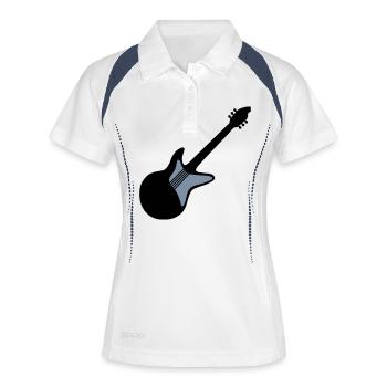 Guitare électrique Guitariste Jouer guitare - Polo respirant Femme - blanc/marine - Devant
