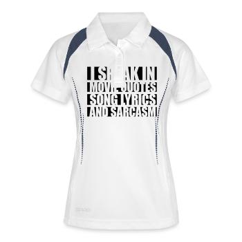 parler des paroles et du sarcasme - Polo respirant Femme - blanc/marine - Devant