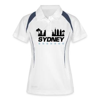 sydney stadt - Frauen Polo atmungsaktiv - Weiß/Navy - Vorne