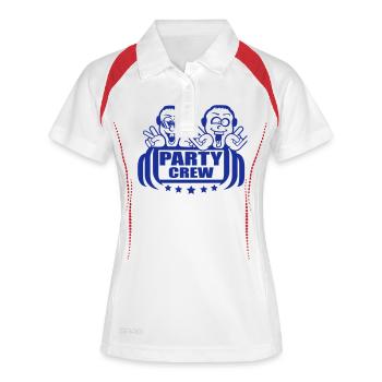 Party Crew 2 DJ Spaß Club Metal Freunde Zwei Team - Frauen Polo atmungsaktiv - Weiß/Navy - Vorne
