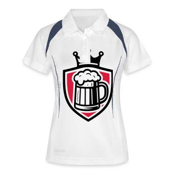 Icône des armoiries de la bière - Polo respirant Femme - blanc/marine - Devant