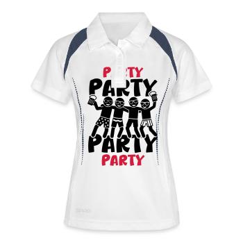Party Team Feiern Urlaub - Frauen Polo atmungsaktiv - Weiß/Navy - Vorne
