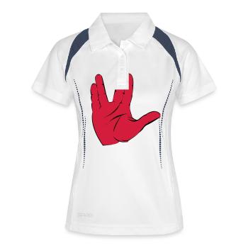 salutation - Polo respirant Femme - blanc/marine - Devant