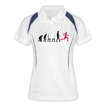 Jogger Evolution - Jogging - Fit-Sport-Fitness - Polo respirant Femme - blanc/marine - Devant