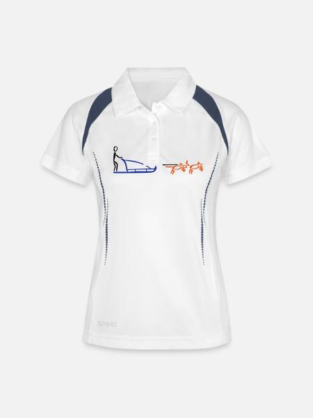 Huskies - Women's Polo breathable - white/navy